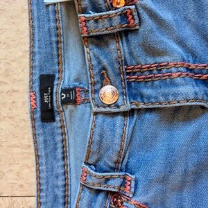 True Religion Women's Boot Cut Jeans - Blue with Orange Stitching
